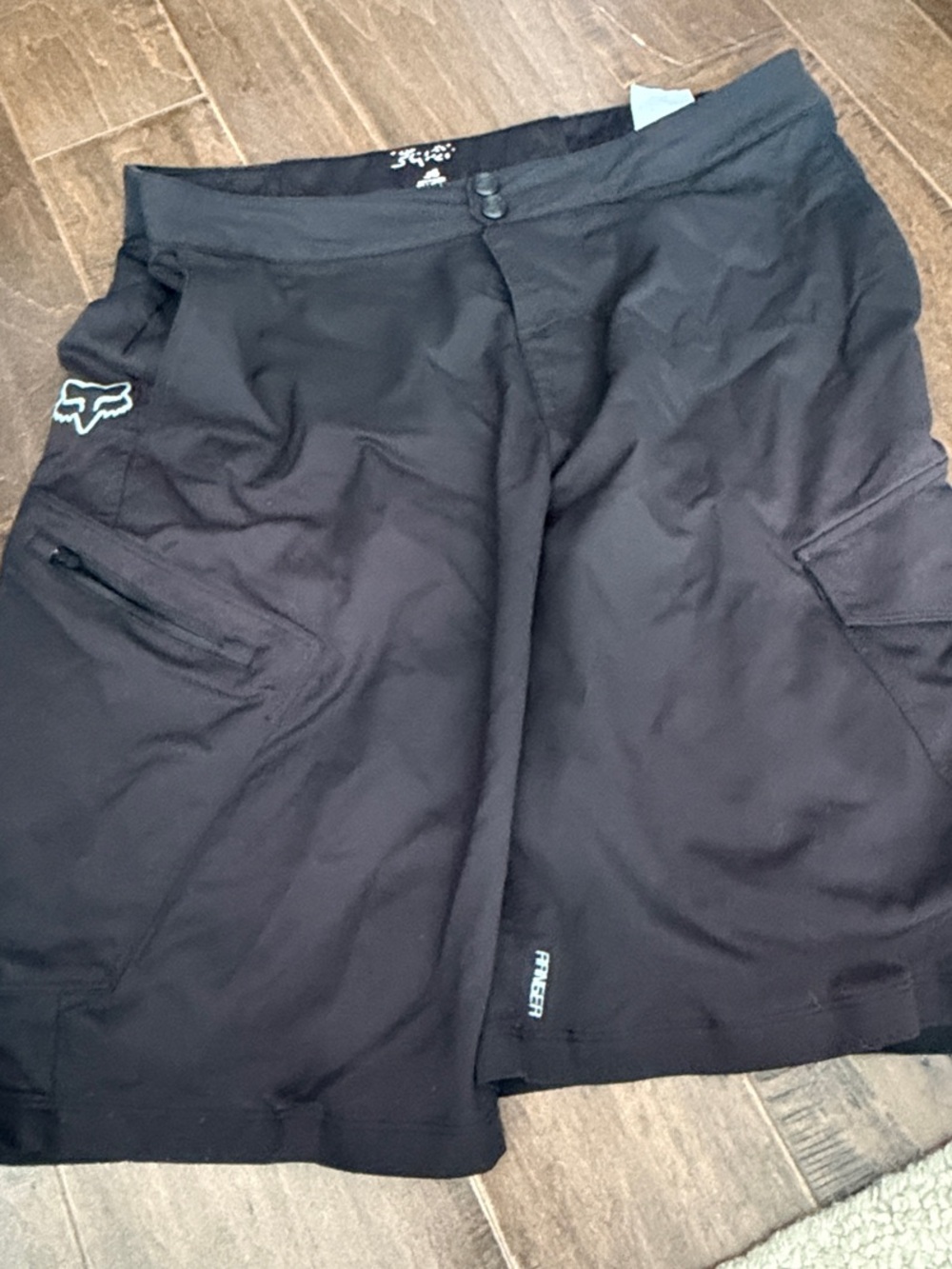 Fox Black Bike Shorts with Zip Pocket and padded insert
